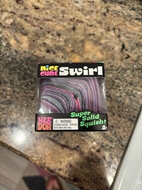 Nee Doh Nice Cube Swirl Super Solid Squish! - Purple & Pink Swirl